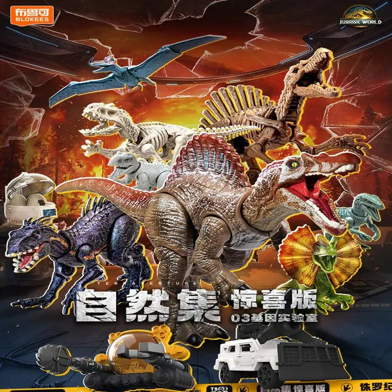 BLOKEES Jurassic World Jurassic Park Dinosaurs TERRAVENTURE Blind Box Toys Assembled Model Action Figure Collect Toys