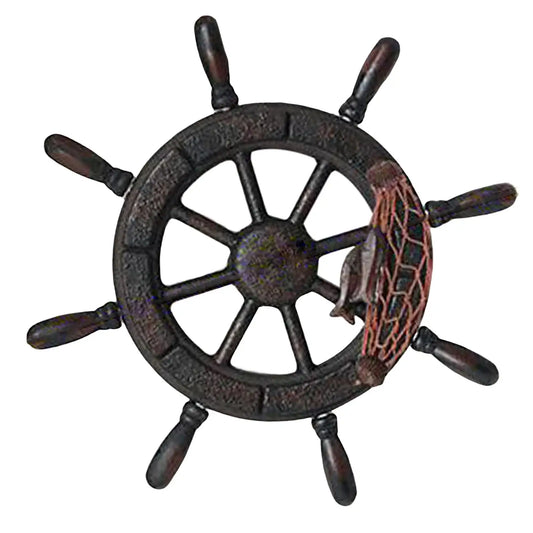 Wooden Hanging Ship Rudder Nautical Wall Decor Vintage Steering Wheel Ornament for Modern Home Decoration Accessories