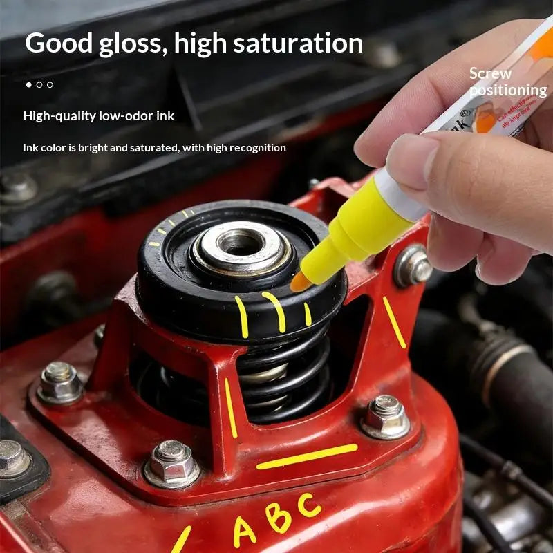 Screw Positioning Marker Pen Waterproof Quick Drying Permanent Marking Pen For Motorcycle Car Mechanical Maintenance Assembly
