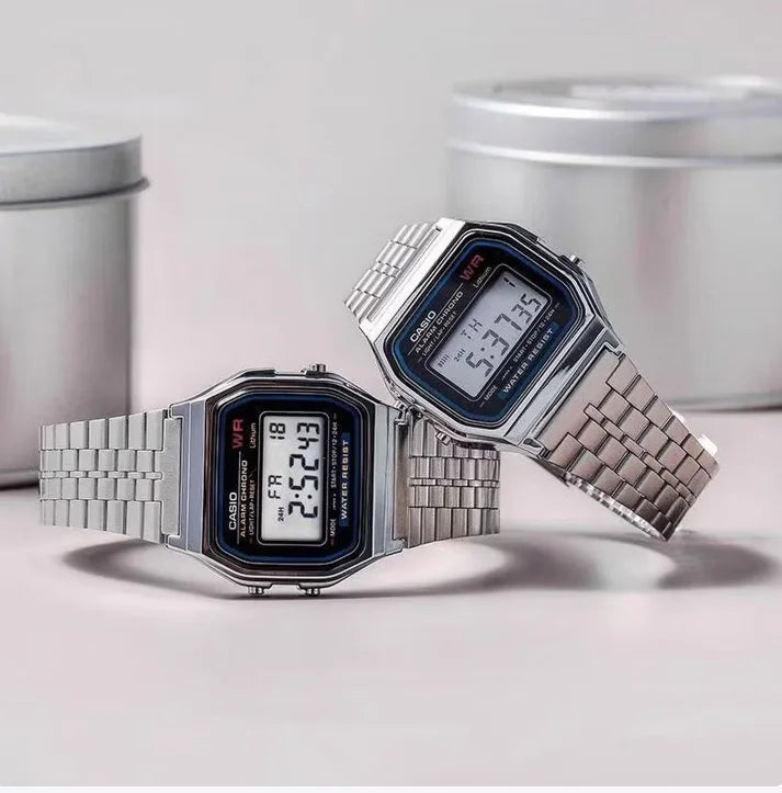 CASIO A159WA-N1 Classic Retro Square Watch for Men, Quartz Sports Watch with Shock & Water Resistance, Multi-function Design