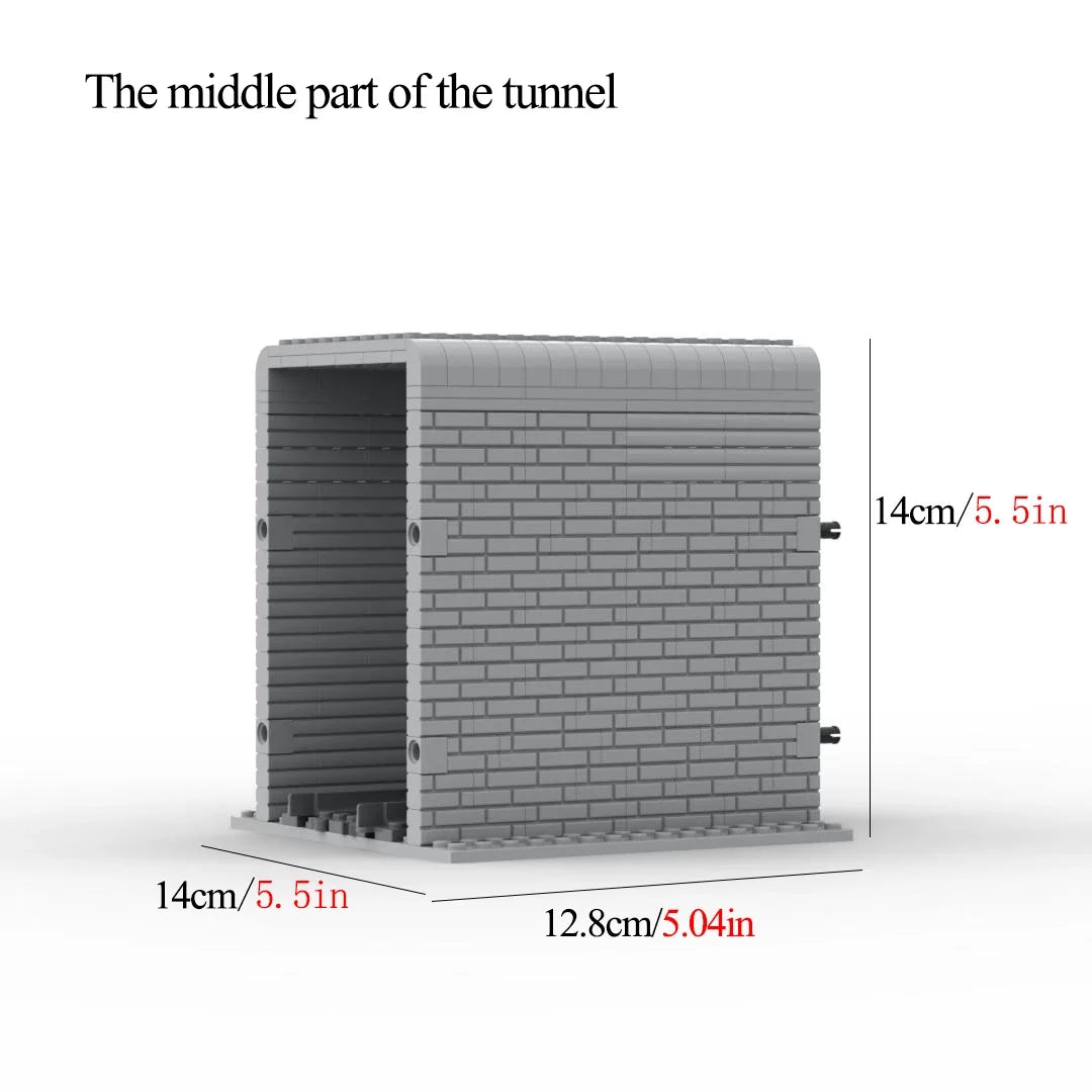Creative Train Track Tunnel Building Blocks MOC City Tunnel Entrance and Exit Simulation Rockery Cave Scene Toy Gifts