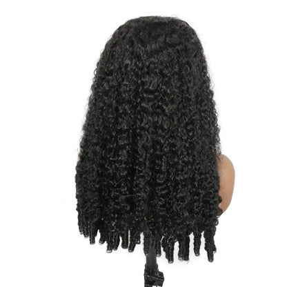 32 Inch Burmese Curly Headband Wig Human Hair 250% Density Machine Made Wig Natural Color Brazilian Prepluck Human Hair Wig