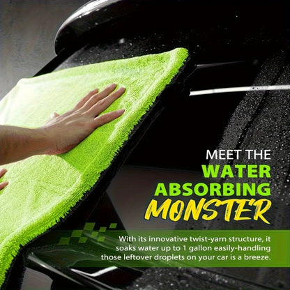 1000GSM Full-Size SUV Truck Drying Towel Double-Sided Microfiber, Twisted Yarn Technology, High Absorbency And Scratch-Resistant