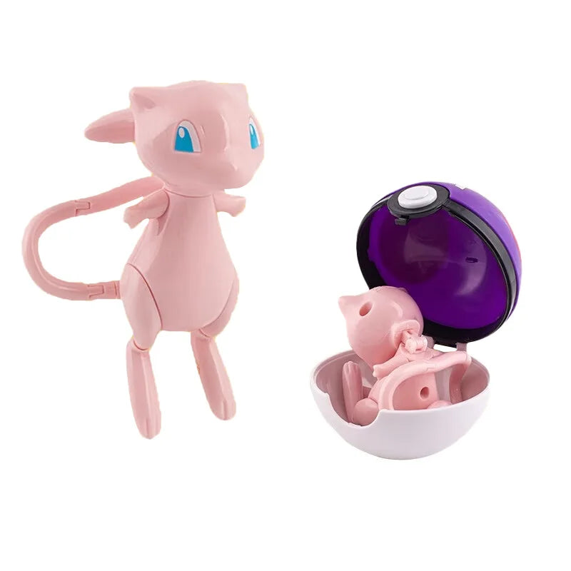 Pokemon Figure Dragonite Gengar Mew Snorlax Lapras Pokeball Elf Ball Deformation Toy Pikachu Monster Educational Doll Kids Gift
