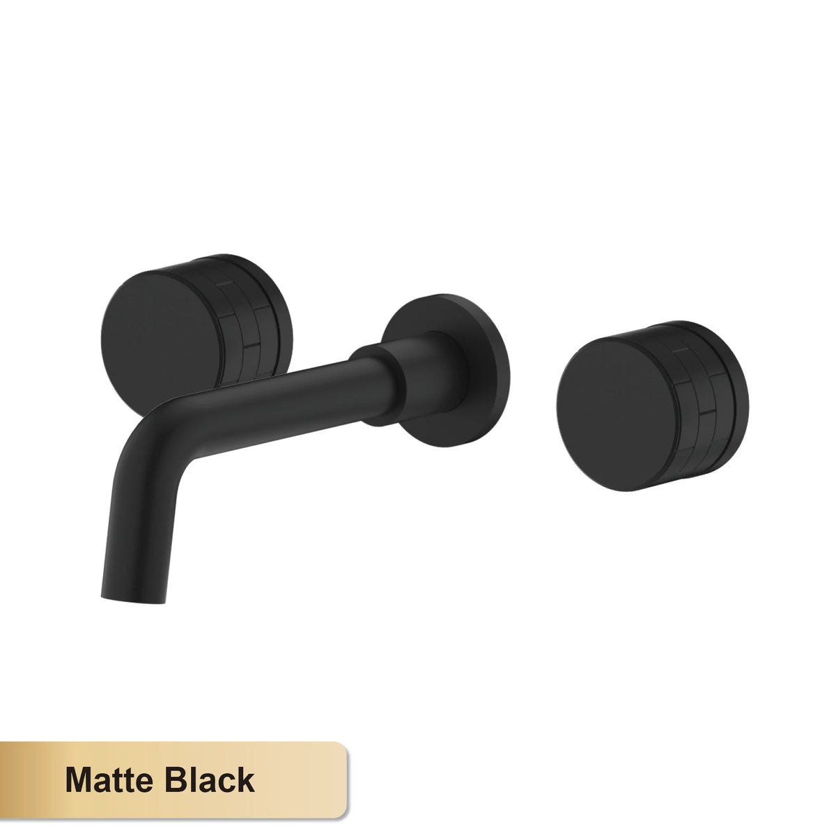 Luxury Black Bathroom Concealed Faucet Wall-Mounted Design, Double Handle, 3-Hole Cold and Hot Dual-Control Brass Basin Tap