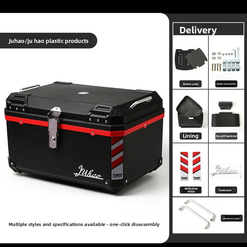 68L Electric Vehicle Trunk Large-Capacity Universal Motorcycle Tail Box Waterproof Electric Bike Delivery Storage Box