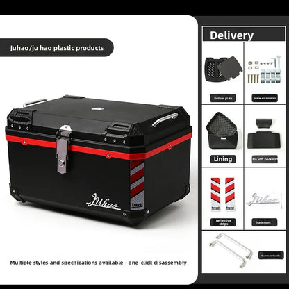 68L Electric Vehicle Trunk Large-Capacity Universal Motorcycle Tail Box Waterproof Electric Bike Delivery Storage Box