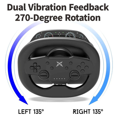 DOYO Racing Game Steering Wheel Vibration Controller Simulation Racing Pedals for Switch/PC/PS4/PS3/iOS and Android Phones