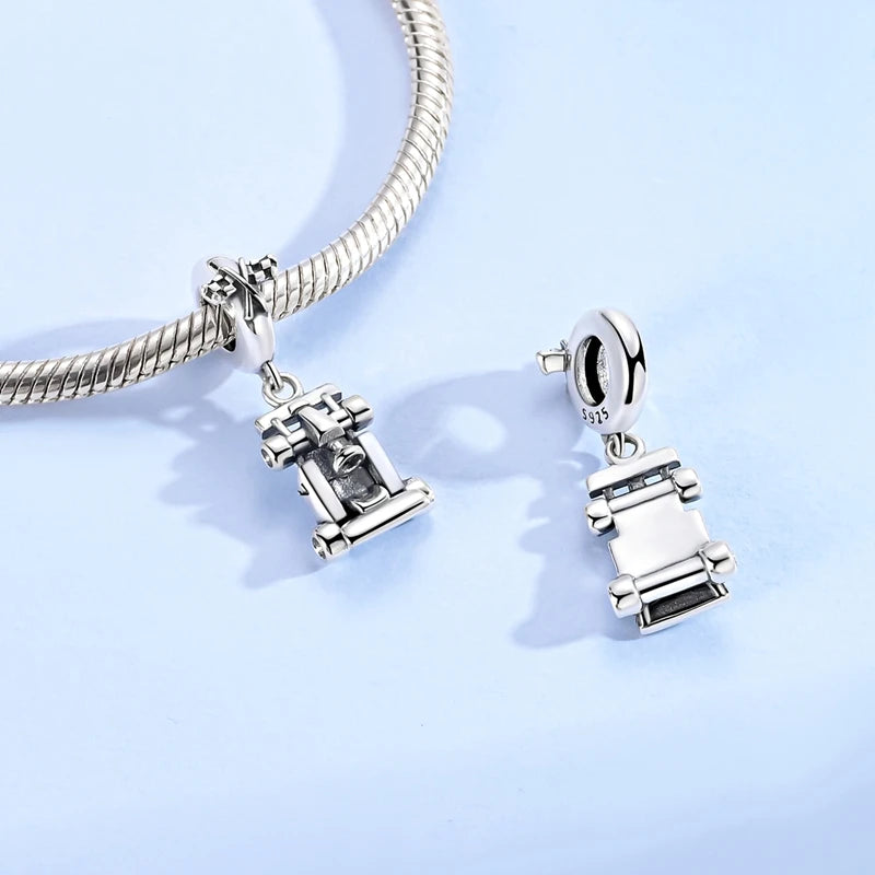 925 Sterling Silver Car Classic Fun Go-kart Shaped Pendant Charm Fit Original Charm Bracelets Women DIY Jewelry Gift