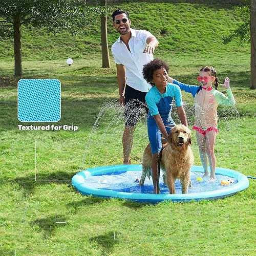 100/170cm Outdoor Kids Sprinkler Play Pad Mat Lawn Beach Letters Inflatable Water Pad Spray Water Games Mat Beach Cushion