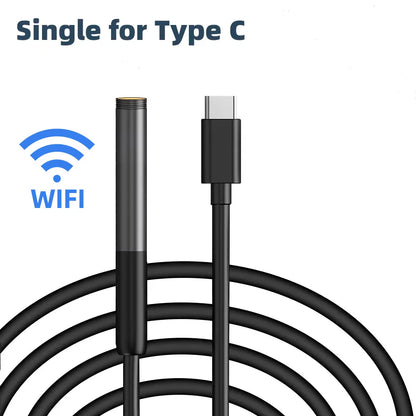 KERUI 2MP Industrial Endoscope Camera Single/Dual Lens Mini Inspection Camera for Iphone Waterproof Pipeline Borescope Type C