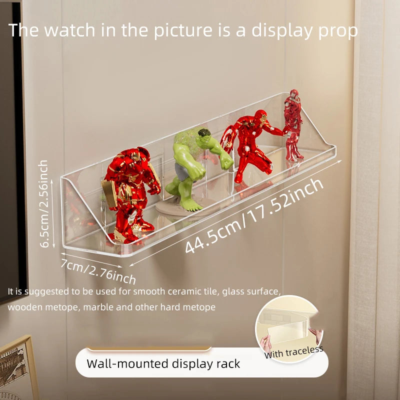 Blind box display rack storage cabinet on the wall transparent acrylic no-hole Pop Mart small ornaments hand-made goods storage