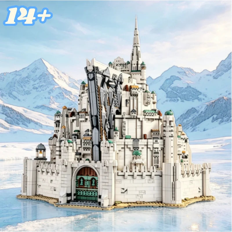 8278pcs 2026 New Classic Movie Large White Tower Building Blocks Model Diy Assembly Bricks Creative Desktop Decoration Art