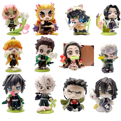 Hot Demon Slayer Tanjiro Kamado Nezuko anime cartoon figure blind box creative personalized statue model ornament surprise gift