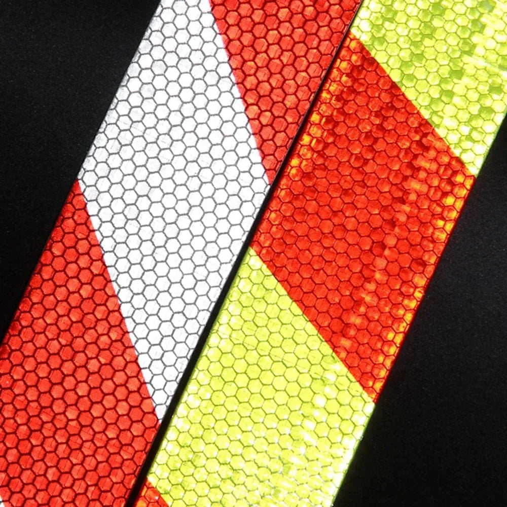 1 Roll Shining Reflective Safety Warning Tape Self Adhesive Twill Pattern Car Warning Markings for Enhanced Visibility