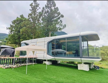 Customized Size Prefabricated Aluminum Alloy Capsule Hotel House Tony Space Vacation Project Chinese Design Container Houses