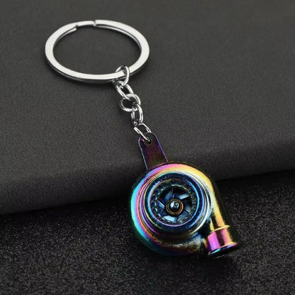 Stainless Steel Car Keychains Brake Disc Turbocharger Gear Design Keyrings Creative Mechanical Car Parts Keychain Gift for Men