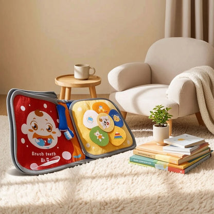 Cloth Book with Hook-and-Loop Early-Learning Baby Soft Book Sensory Educational Toy Long-Lasting Hands-on Learning for Babies