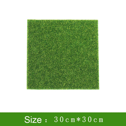 15/30/50cm Quadrate Fairy Garden Grass Mat Green Artificial Lawn Turf Carpet Fake Sod Garden Moss For Dollhouse Decal Toy House