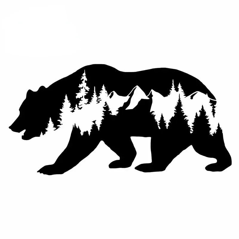 New Design Big Bear Car Bumper Window Sticker Scratch Repair Decal Vinyl Car Packaging Motorcycle Camper Decorative Decal, 13cm