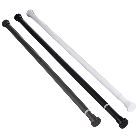 Adjustable Stainless Steel Shower Curtain Rod 80-240cm Telescopic No-Drill Clothes Drying Rack for Balcony Bathroom
