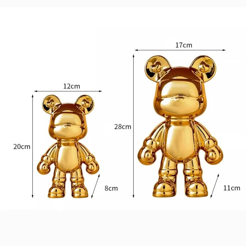 Cute Bear Ceramic Coin Bank Animal Money Box Sculpture Home Office Decoration Unique Football Enthusiasts Gift