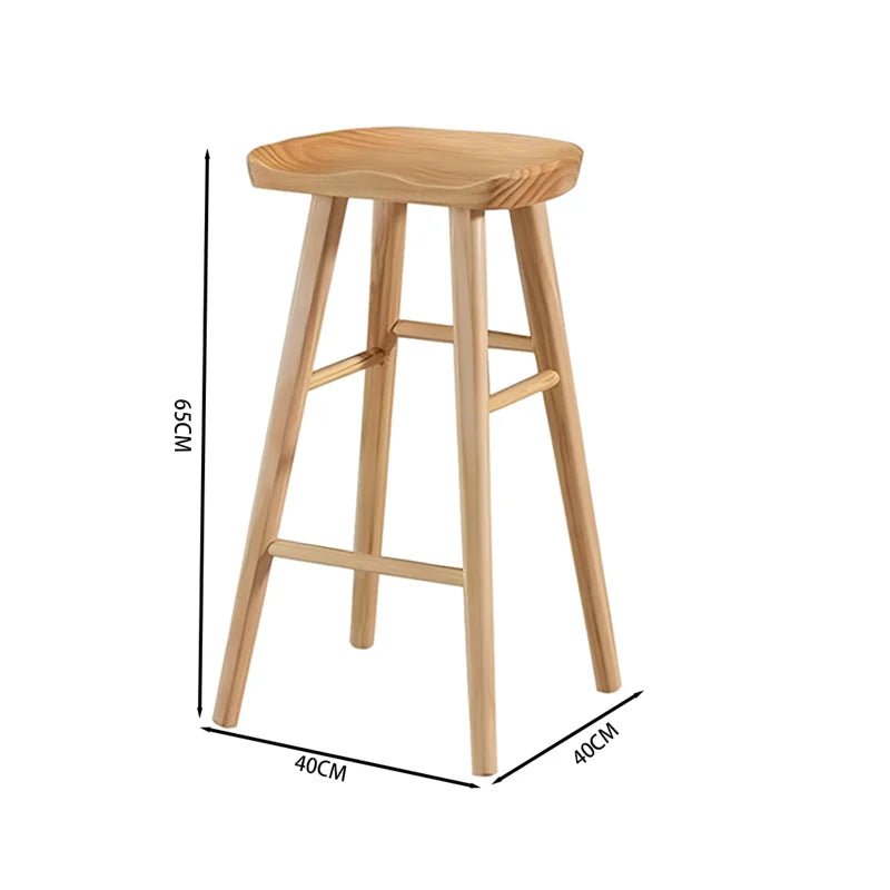 Nordic Bar Chair, Bar Stool, Solid Wood Home Chair, High Stool, Mobile Phone Store Stool, Modern Minimalist Bar Chair, Bar Stool