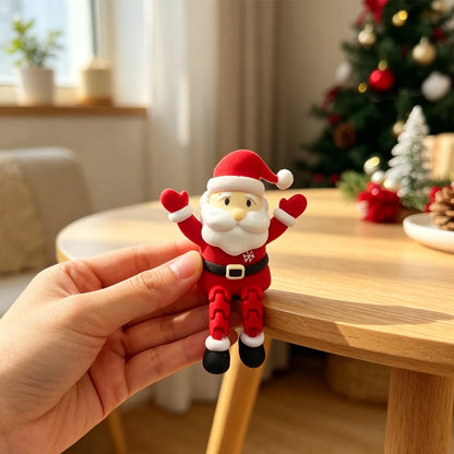 Santa Claus Figurine,Sitting Dangling Leg Design,Christmas Desktop Edge Ornament,Festive Tabletop Decor,Holiday Gift for Xmas Pa