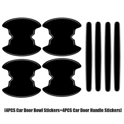 8PCS Car Door Handle Bowl Anti-Scratch Protector Stickers, Anti-Collision Protection Strip Auto Exterior Accessories