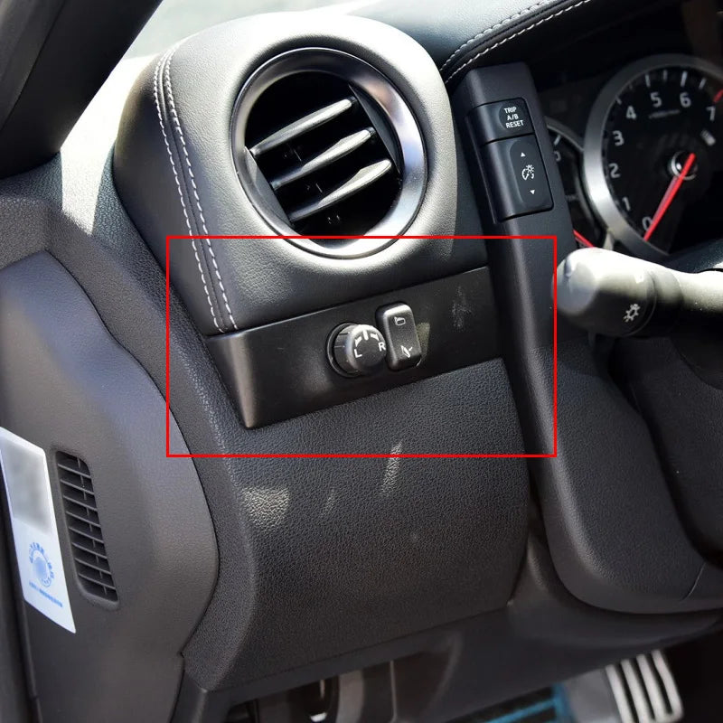Real Carbon Fiber Trim Car Side Mirror Control Panel Decorative Cover Fit For Nissan GTR R35 2008-2016 Car Interior Accessories
