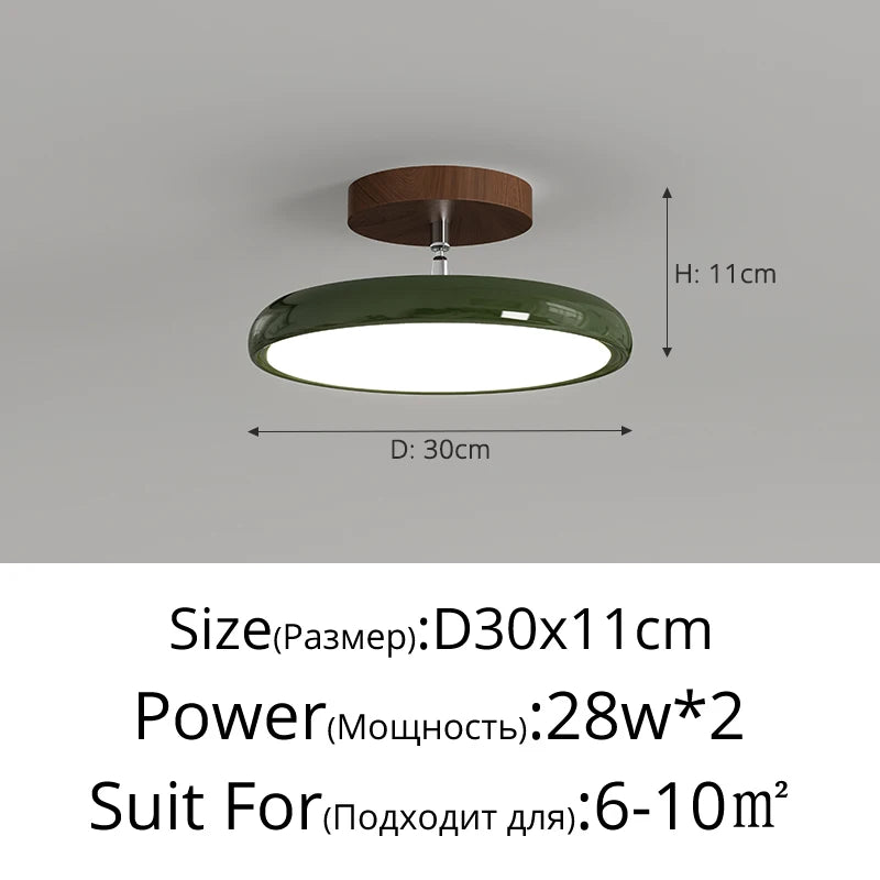 Retro Round LED Ceiling Light Living Room Light Home Hotel Lighting Fixture Bedroom Ceiling Lamp Vintage Children‘s Room Light