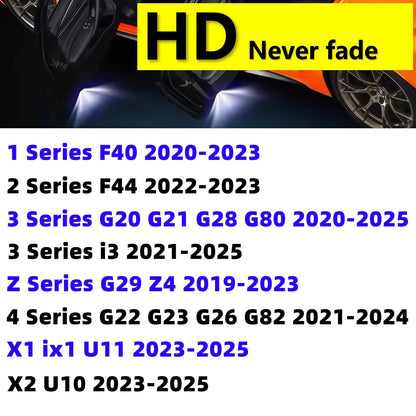 HD 2X LED Car Door Projector Light For BMW 1 2 3 X1 IX1 X2 Z Series I3 G20 G21 G22 G23 G26 F40 F44 U10 U11 G29 M3 G80 G81 M4 G82