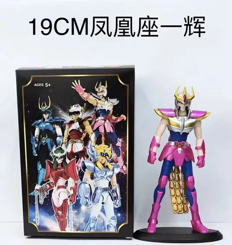 19cm Anime Dark Saint Seiya Figure Phoenix Ikki Hyoga Seiya Shiryu Action Figures Toy PVC Box Figure Collection Decoration