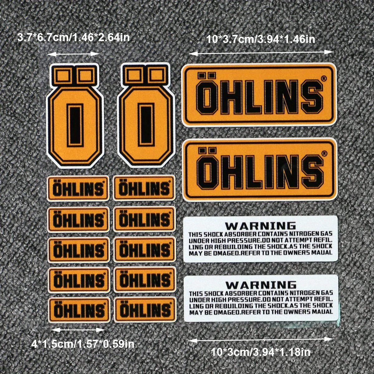 1SET OHLINS Transparent PVC Shock Absorber Decal Black Text White Background Motorcycle Bike Decor Sticker
