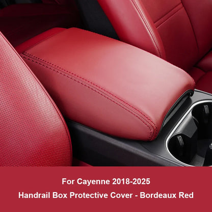 For Porsche Cayenne 2018-2025 Macan 2014-2025  PU Leather Car Armrest Box Protector Cover Central Control Interior Accessories