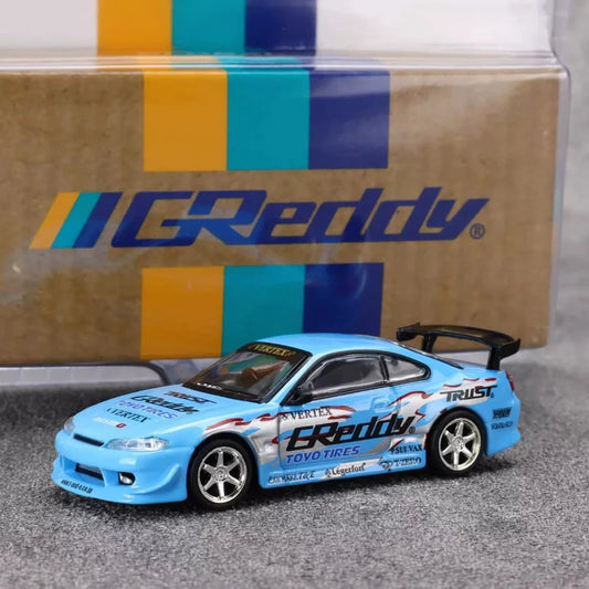 In stock 1: 64 new VERTEX Silvia S15 GReddy alloy static car model, limited edition, as a gift.