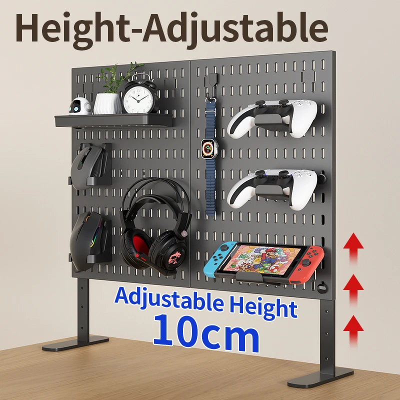Home Furniture Storage Pegboard: Desktop Standing Height-Adjustable Storage Rack, Also for Displaying Decorative Figurines