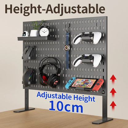 Home Furniture Storage Pegboard: Desktop Standing Height-Adjustable Storage Rack, Also for Displaying Decorative Figurines