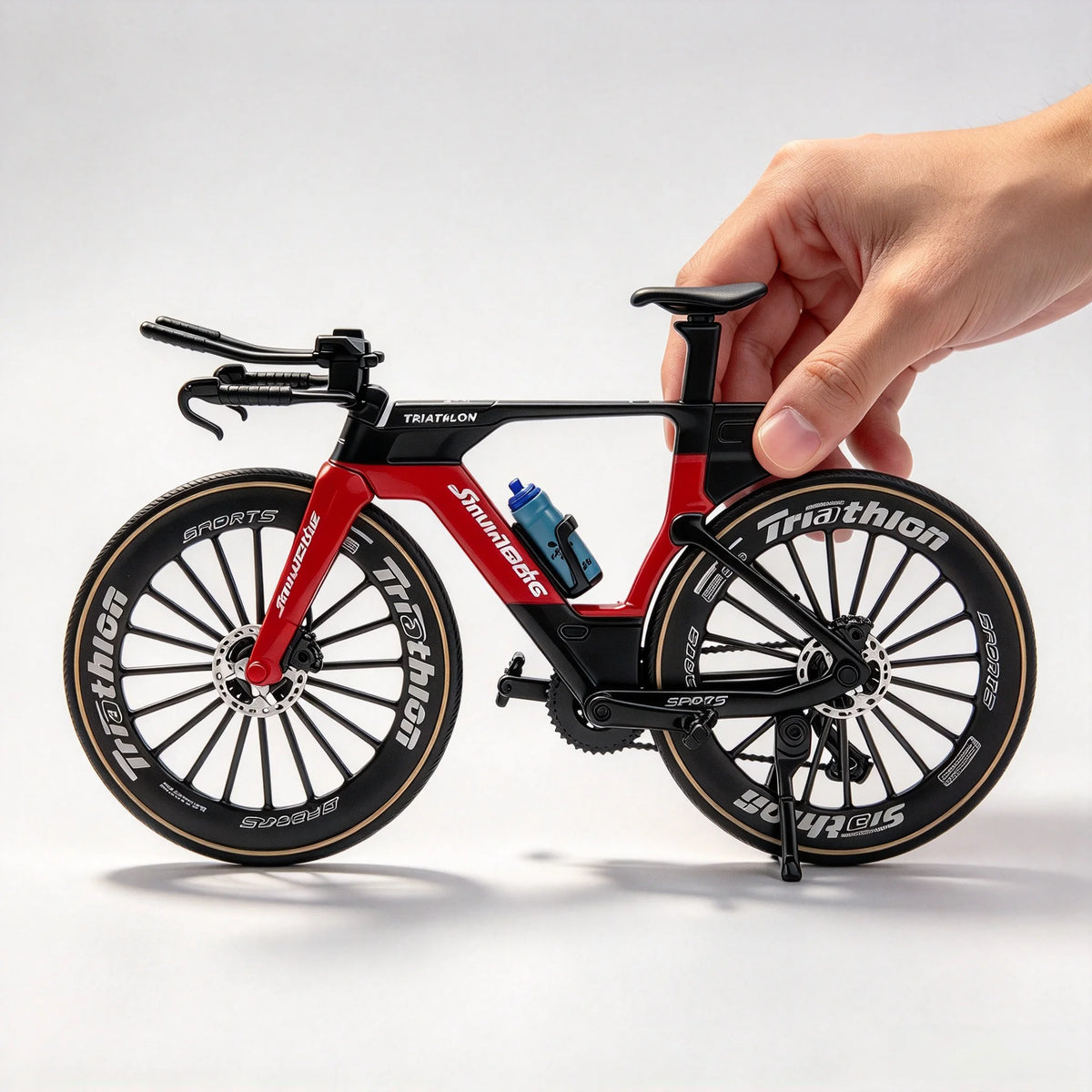 1:8 Scale Alloy Triathlon TT Time Trial Racing Bicycle Model Diecast Simulation Mini Bike Ornament Collection Toy Gift for Cycli