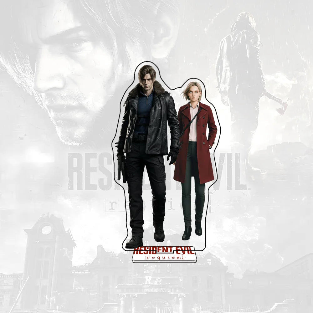 Resident Evil Requiem 15CM Leon Scott Kennedy Grace Ashcroft Acrylic Stand keychain Figure Desktop Decor Collection For Gamers