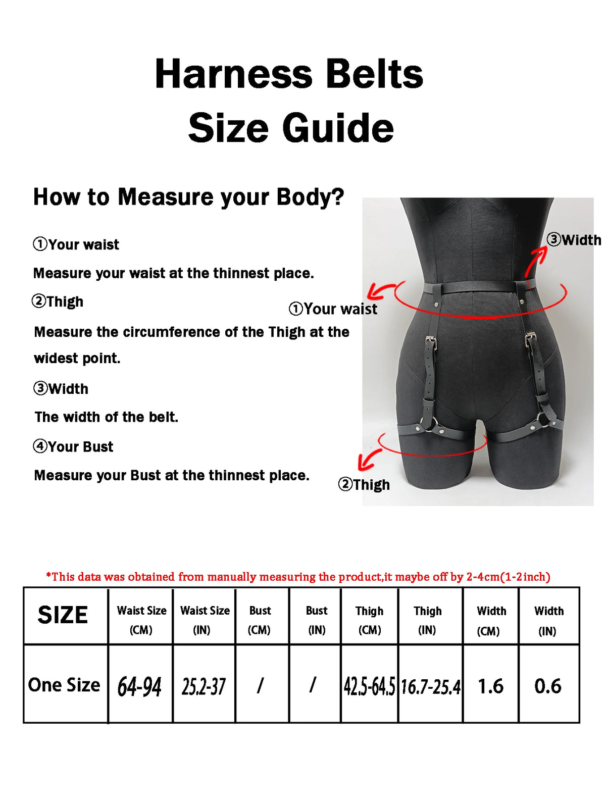 Women's Adjustable PU Leather Garter Belt, Sexy Gothic Punk Thigh Harness Strap, Gothic Lingerie Accessory for Rave Costume