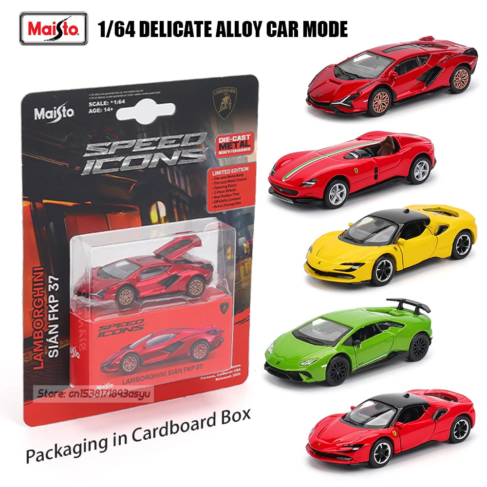 Maisto 1:64 Ferrari 812 Superfast SF90 SP1 Lamborghini 37 Chassis full alloy die-casting car model collection gift toys
