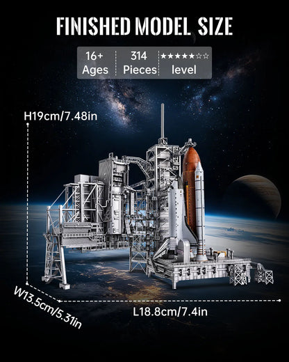 Piececool 3D Metal Model Kits LC-39 Launch Pad Metal Puzzles Space Shuttle DIY Building Model Best Gifts 314pcs Jigsaw Set