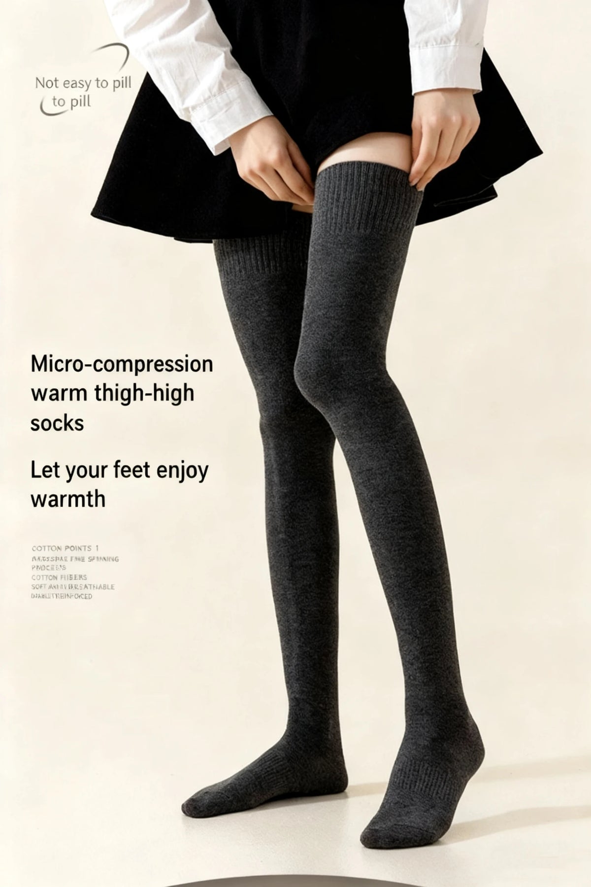 Winter Thigh High Cotton Socks For Women 80-100cm stockings Japanese Lengthened JK Lolita Stockings Over The Knee Socks Slim