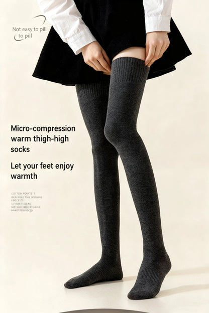Winter Thigh High Cotton Socks For Women 80-100cm stockings Japanese Lengthened JK Lolita Stockings Over The Knee Socks Slim