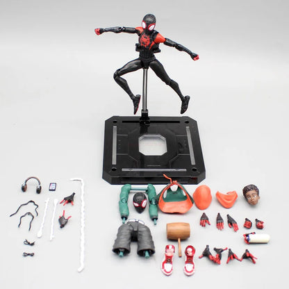 Marvel Legends In Stock Miles Morales Spiderman Action Figure Spider Verse Shf Anime Statue Collectible Toy For Adult Collection
