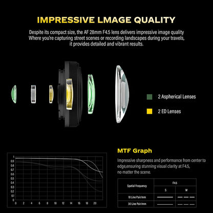 VILTROX 28mm F4.5 Full Frame Full Frame Lens Retro Ultra-thin 60g For Sony E Mount A7C A6400 A6700 ZV-E10 A7M5 A7III