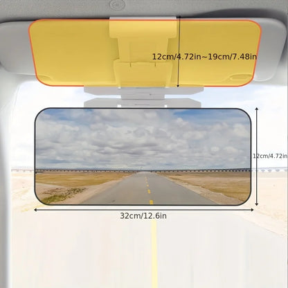 Dual Purpose Daytime and Nighttime Anti Glare Car Sun Visor with Adjustable Sun Visor Extender