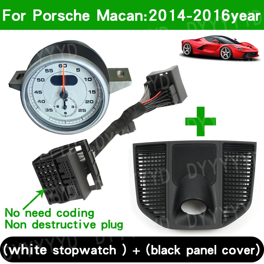 For Porsche Macan 95B 2014-2023 Stopwatch Compass Chrono Clock Watch Instrument Panel Cover Car Interior Dashboard Accessories