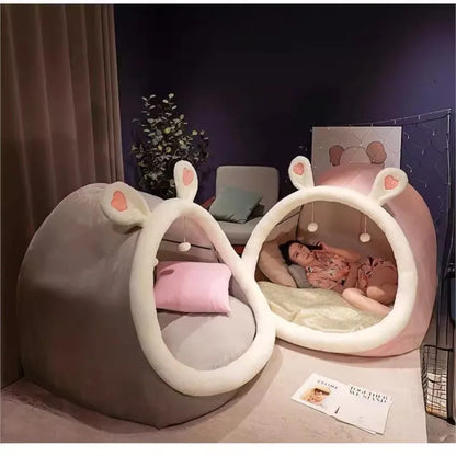 Cute Oversized Adult Child Plush Tent Cozy House Lazy Person Sofa On The Ground Cat's Nest Christmas Cushions Sitting Cushion